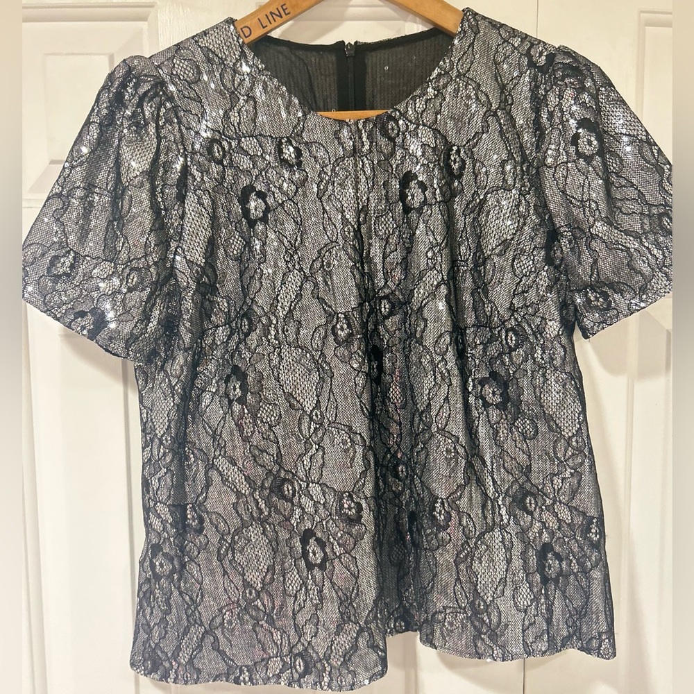 Elegant Lace Overlay Women's Top
